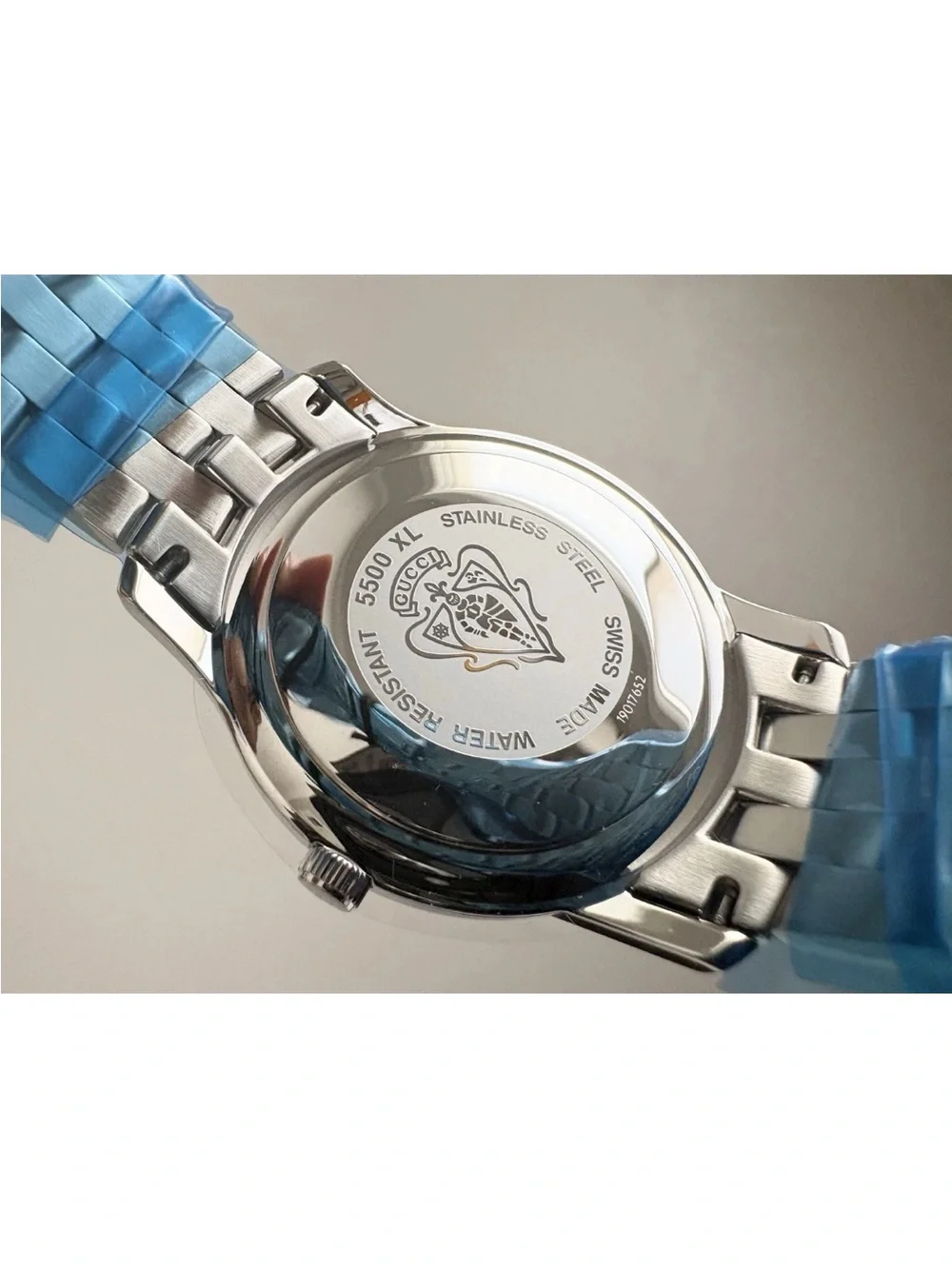 NEW Gucci YA055215 Mens Stainless Steel Brown Matte Date Swiss Made 5500XL Watch